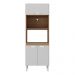 Paneleiro Torre Quente para Forno e Microondas Paris Multimóveis MP2186 Rustic/Branco