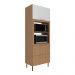 Paneleiro Torre Quente para Forno/Micro-ondas 1 Porta 2 Gavetas 80cm Multimóveis CR20443 Freijó/Branco