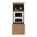 Paneleiro Torre Quente para Forno/Micro-ondas 1 Porta 2 Gavetas 80cm Multimóveis CR20443 Freijó/Branco