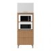 Paneleiro Torre Quente para Forno/Micro-ondas 1 Porta 2 Gavetas 80cm Multimóveis CR20443 Freijó/Branco