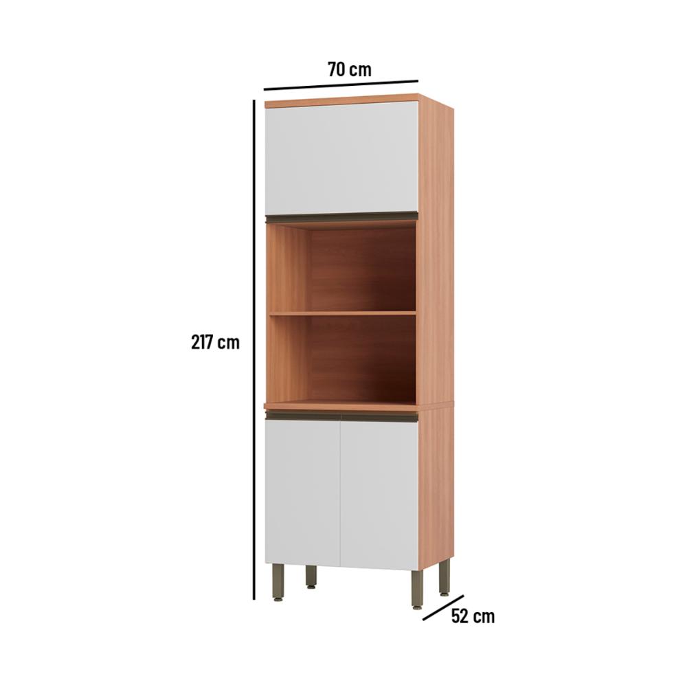 Paneleiro Torre Quente para Forno/Micro-ondas com 3 Portas Multimóveis CR20401 Freijó/Branco