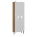 Paneleiro com 4 Portas Paris Multimóveis MP2185 Rustic/Branco