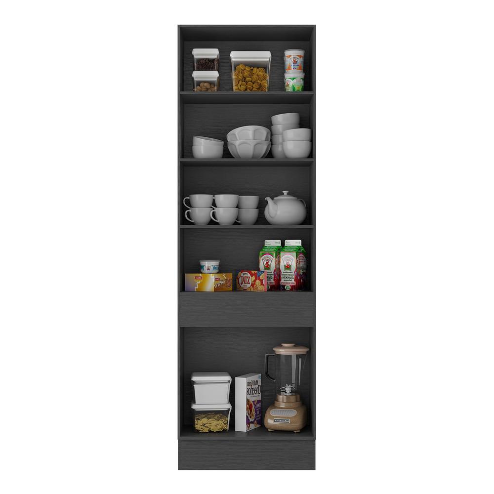 Paneleiro com Rodapé 2 Portas Veneza Multimóveis MP2121.898 Preto/Branco