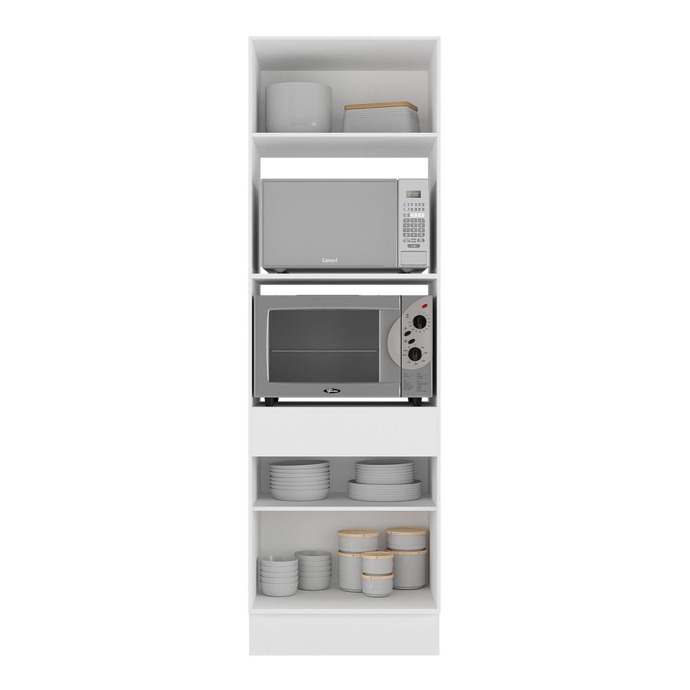 Paneleiro com Rodapé 2 Portas para Forno e Microondas Veneza GW Multimóveis MP2116 Branco