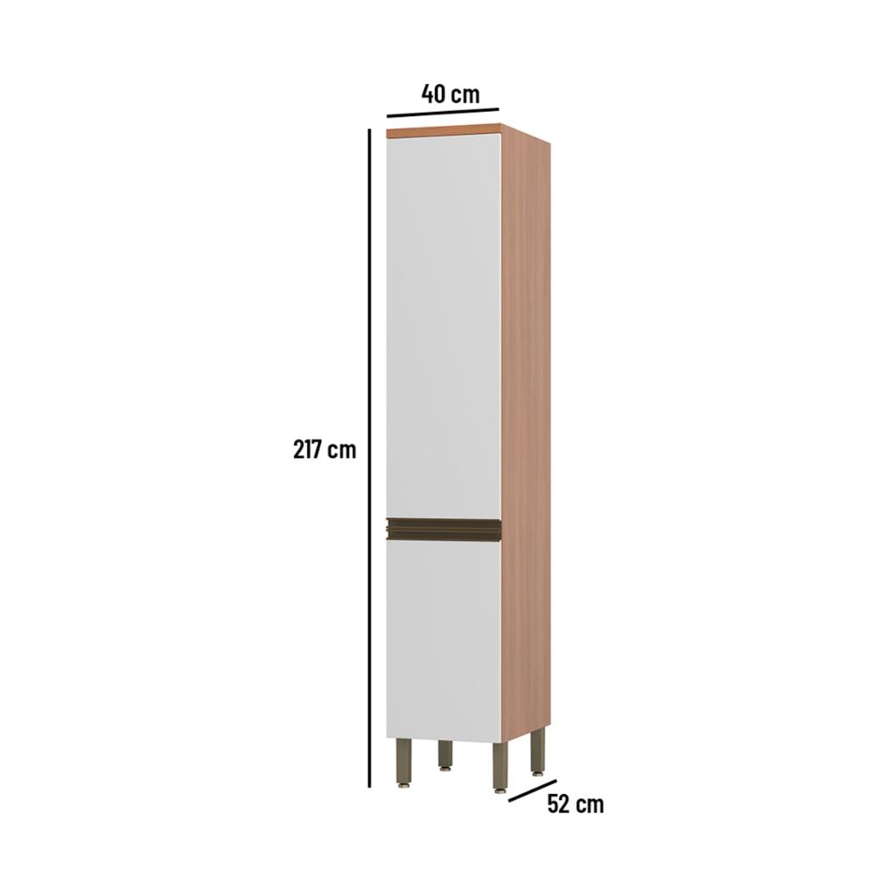 Paneleiro de Cozinha com 2 Portas 40cm Multimóveis CR20400 Freijó/Branco