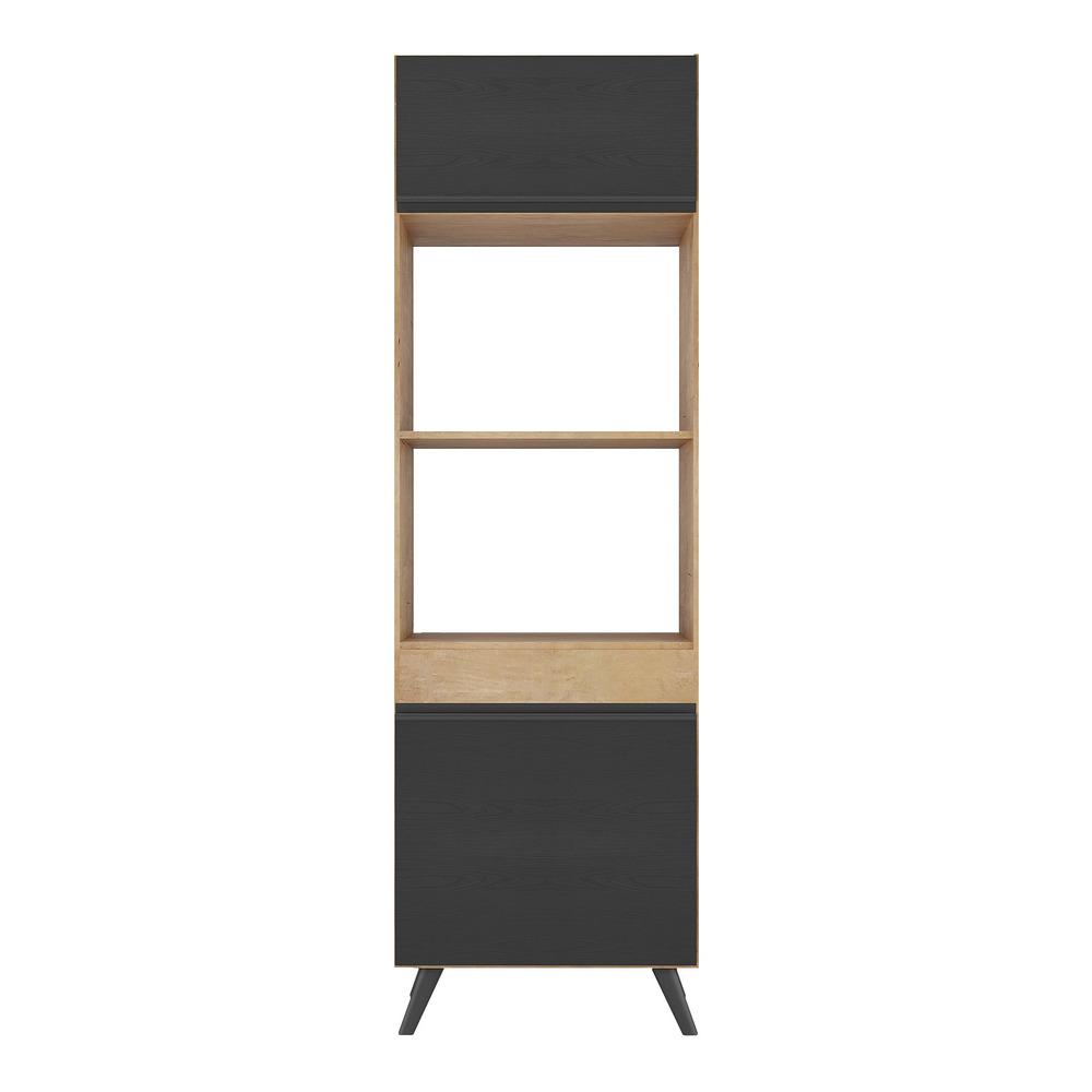 Paneleiro para Forno e Micro 2 Portas 62cm Lisboa Multimóveis MP2126 Rustic/Preto