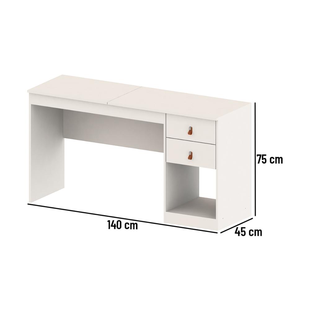 Penteadeira com 1 Porta com Espelho e 2 Gavetas 140cm Multimóveis CR35266 Branco