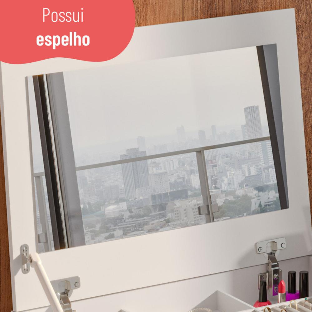 Penteadeira com 1 Porta com Espelho e 2 Gavetas 140cm Multimóveis CR35266 Branco
