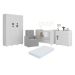 Quarto Completo com Colchão e Poltrona de Amamentação Pimpolho Multimóveis MP4091 Branco/Cinza