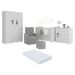 Quarto Completo com Colchão, Poltrona de Amamentação e Puff Pimpolho Multimóveis MP4103 Branco/Cinza
