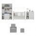 Quarto Completo com Poltrona de Amamentação e Puff Pimpolho Multimóveis MP4079 Branco/Cinza