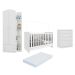 Quarto Infantil Completo Berço 4x1 c/ Colchão/Guarda-Roupa/Cômoda Multimóveis João e Maria FG3032 Bc