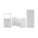 Quarto Infantil Completo Berço com Colchão Incluso Guarda-Roupa e Cômoda Multimóveis MP4359 Branco