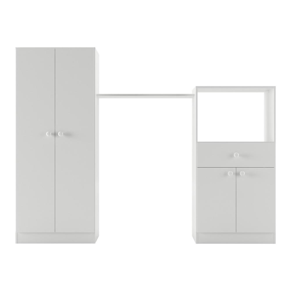 Quarto Infantil Completo com Berço e Armários Gominha Multimóveis BB2869 Branco