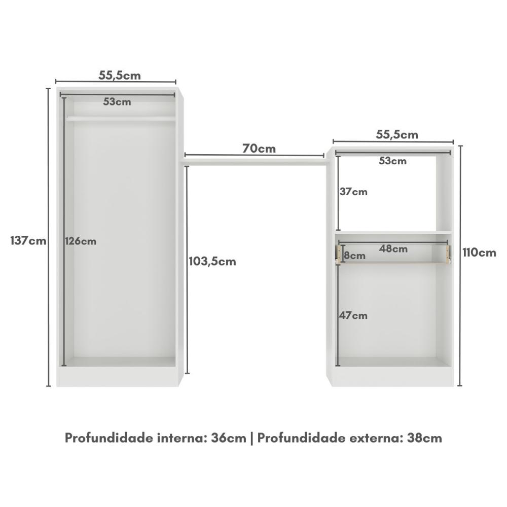 Quarto Infantil Completo com Berço e Armários Gominha Multimóveis BB2869 Branco
