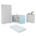 Quarto Infantil Completo com Colchão Incluso Algodão Doce Multimóveis MP4253 Branco/Azul