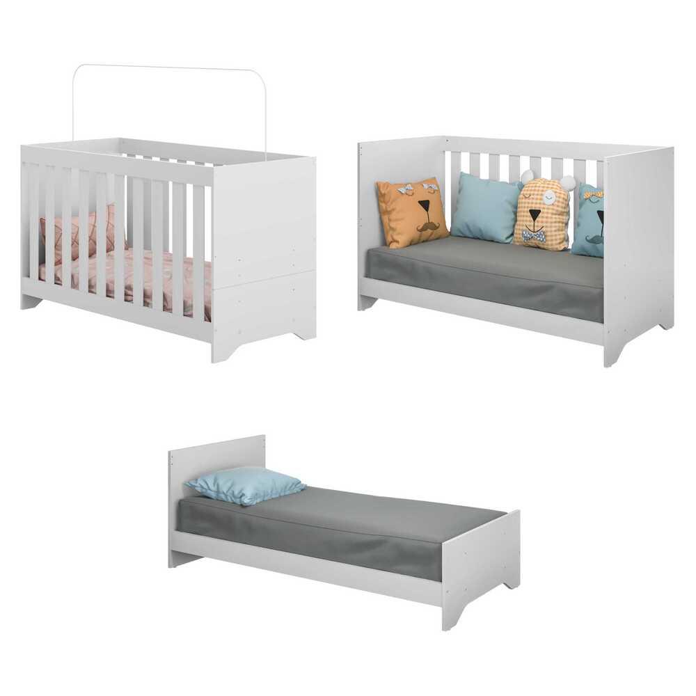 Quarto Infantil Completo com Poltrona de Amamentação Multimóveis MP4068 Branco/Bege