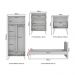 Quarto Infantil Completo para Colchão 188x78cm Doçura Multimóveis MP4329 Branco/Cinza/Rosa