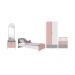 Quarto Infantil Completo para Colchão 78x188cm Doçura Multimóveis MP4376 Branco/Cinza/Rosa