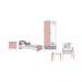 Quarto Infantil Completo para Colchão 78x188cm com Penteadeira Doçura Multimóveis MP4341 Branco/Cinza/Rosa