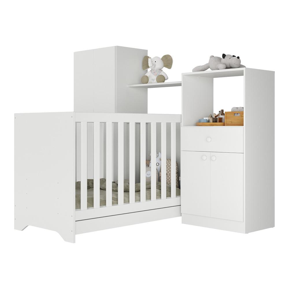 Quarto Infantil com Berço 3 em 1 Luíza Multimóveis Branco