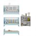Quarto Infantil com Berço 3 em 1 e Cômoda Algodão Doce Multimóveis MP4249 Branco/Azul