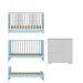 Quarto Infantil com Berço 3 em 1 e Cômoda Algodão Doce Multimóveis MP4249 Branco/Azul