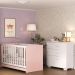 Quarto Infantil com Berço 3 em 1 e Cômoda Algodão Doce Multimóveis MP4249 Branco/Rosa