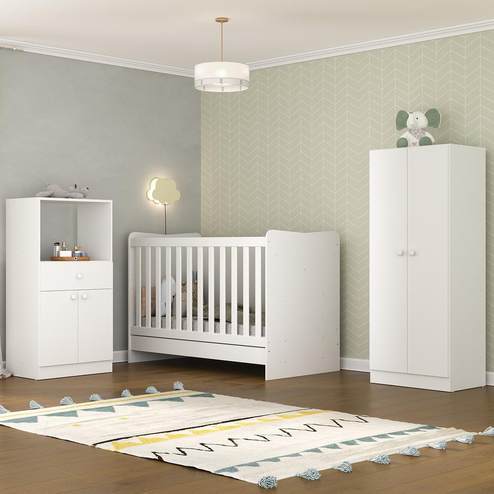 Quarto Infantil com Berço 4 em 1 Sofia Multimóveis Branco