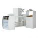 Quarto Infantil com Berço-Cômoda Laura Multimóveis Branco/Azul