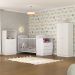 Quarto Infantil com Berço-Cômoda e Colchão Incluso Laura Multimóveis Branco