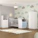 Quarto Infantil com Berço-Cômoda e Colchão Incluso Laura Multimóveis Branco/Azul