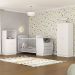 Quarto Infantil com Berço-Cômoda e Colchão Incluso Laura Multimóveis Branco/Cinza