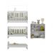 Quarto Infantil com Berço Colchão Incluso e Cômoda Algodão Doce Multimóveis MP4250 Branco