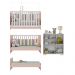 Quarto Infantil com Berço Colchão Incluso e Cômoda Algodão Doce Multimóveis MP4250 Branco/Rosa