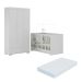 Quarto Infantil com Berço Colchão Incluso e Guarda-Roupas Algodão Doce Multimóveis MP4248 Branco