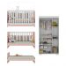 Quarto Infantil com Berço Colchão Incluso e Guarda-Roupas Algodão Doce Multimóveis MP4248 Branco/Rosa