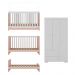 Quarto Infantil com Berço Colchão Incluso e Guarda-Roupas Algodão Doce Multimóveis MP4248 Branco/Rosa