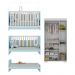 Quarto Infantil com Berço Colchão Incluso e Guarda-Roupas Algodão Doce Multimóveis MP4248 BrancoAzul