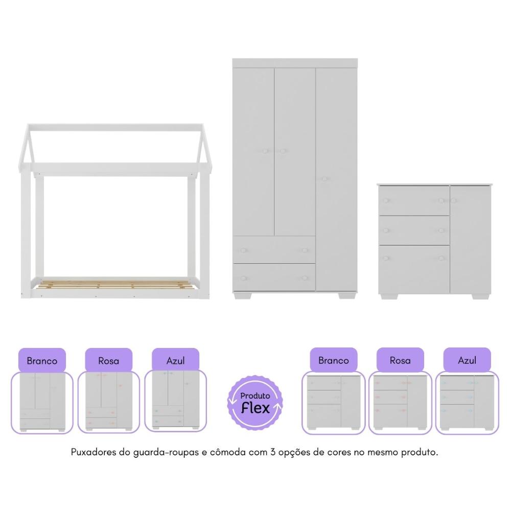 Quarto Infantil com Cama Montessoriana Algodão Doce Multimóveis MX4267 Branco