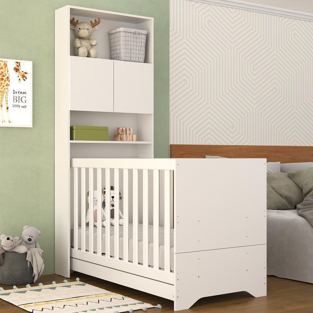 Quarto Infantil com Colchão Incluso Nina Multimóveis Branco