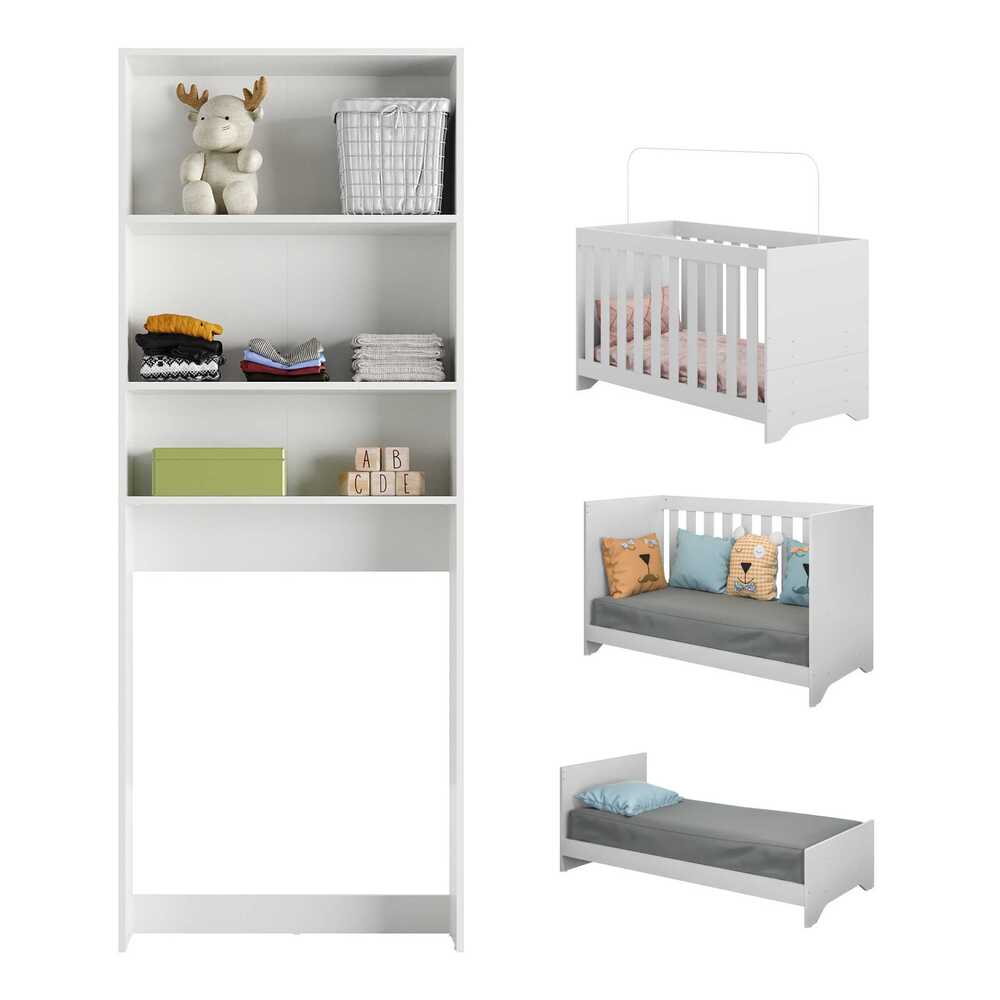 Quarto Infantil com Colchão Incluso Nina Multimóveis Branco