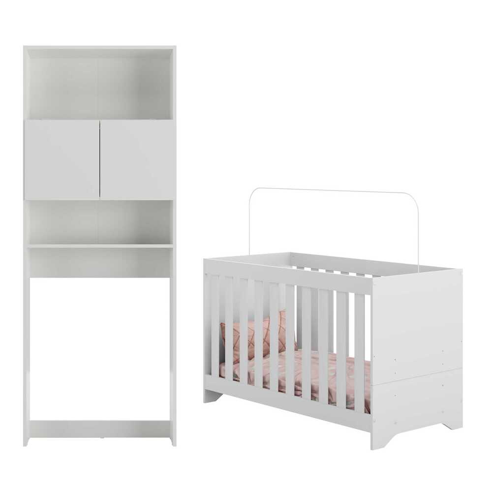 Quarto Infantil com Colchão Incluso Nina Multimóveis Branco