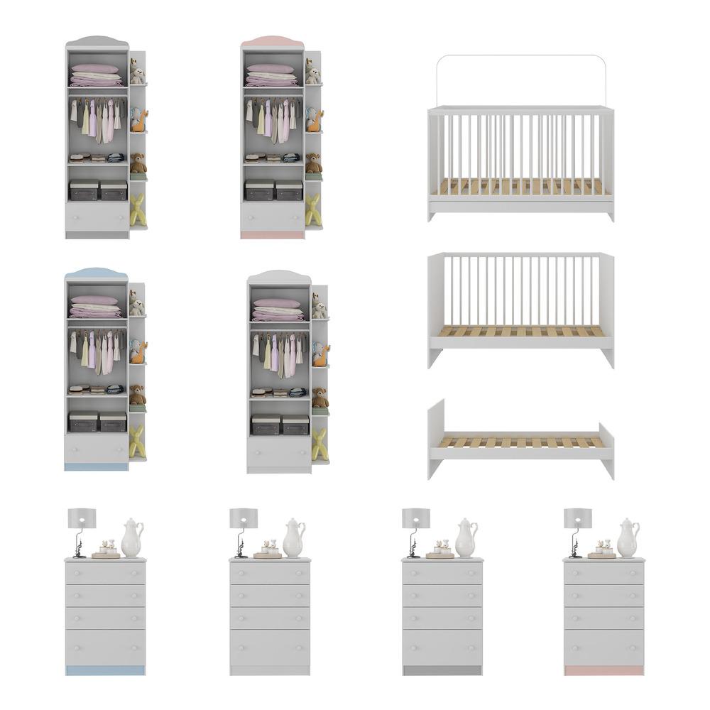 Quarto de Bebê Completo com Berço 3 em 1 Multimóveis MP4145 Branco