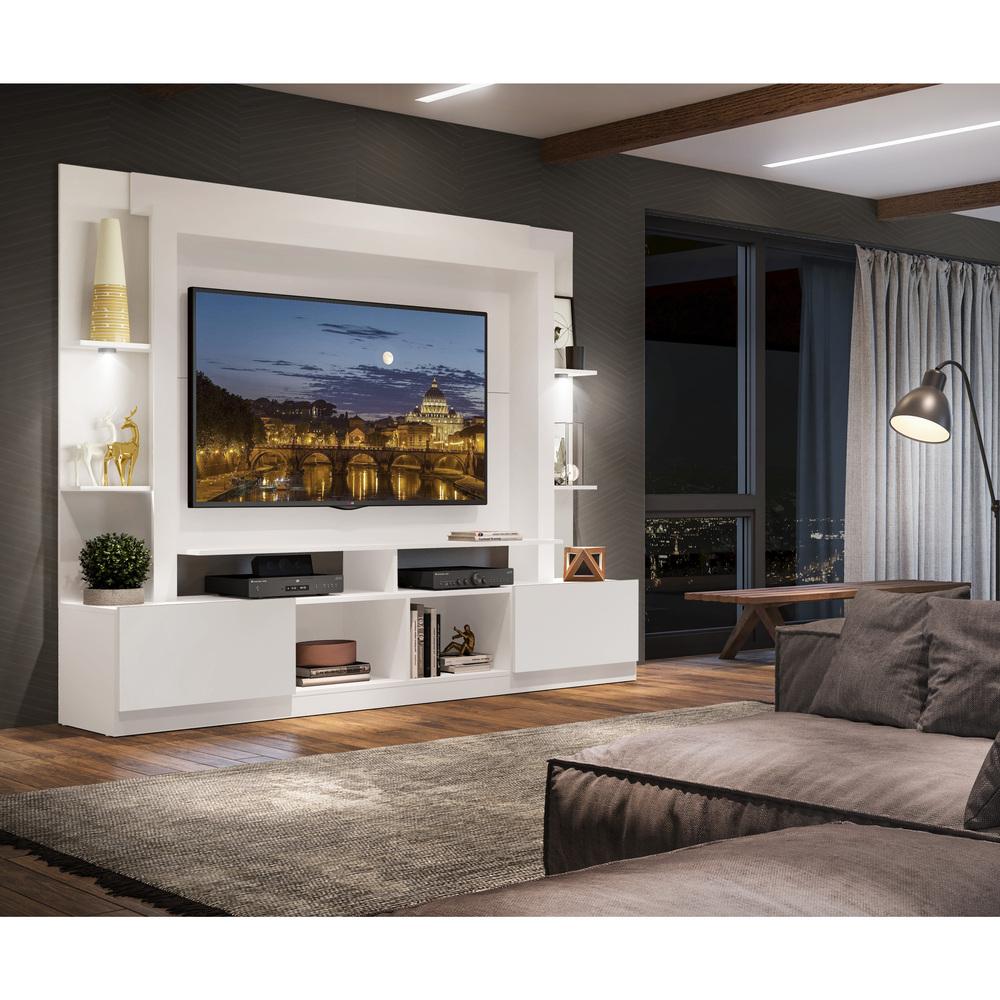 Rack Estante TV 65" com Leds Berlim Multimóveis Branco