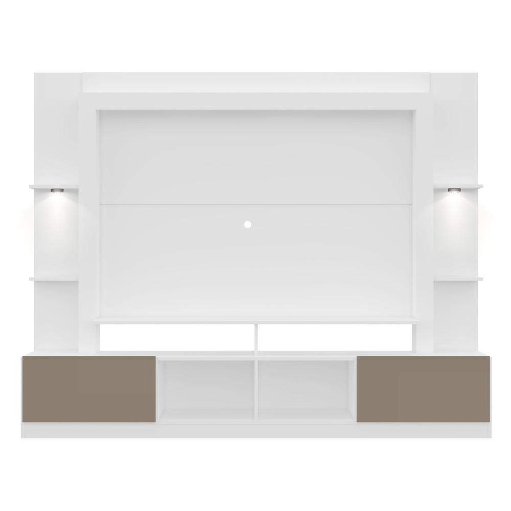 Rack Estante TV 65" com Leds Berlim Multimóveis Branco/Lacca Fumê