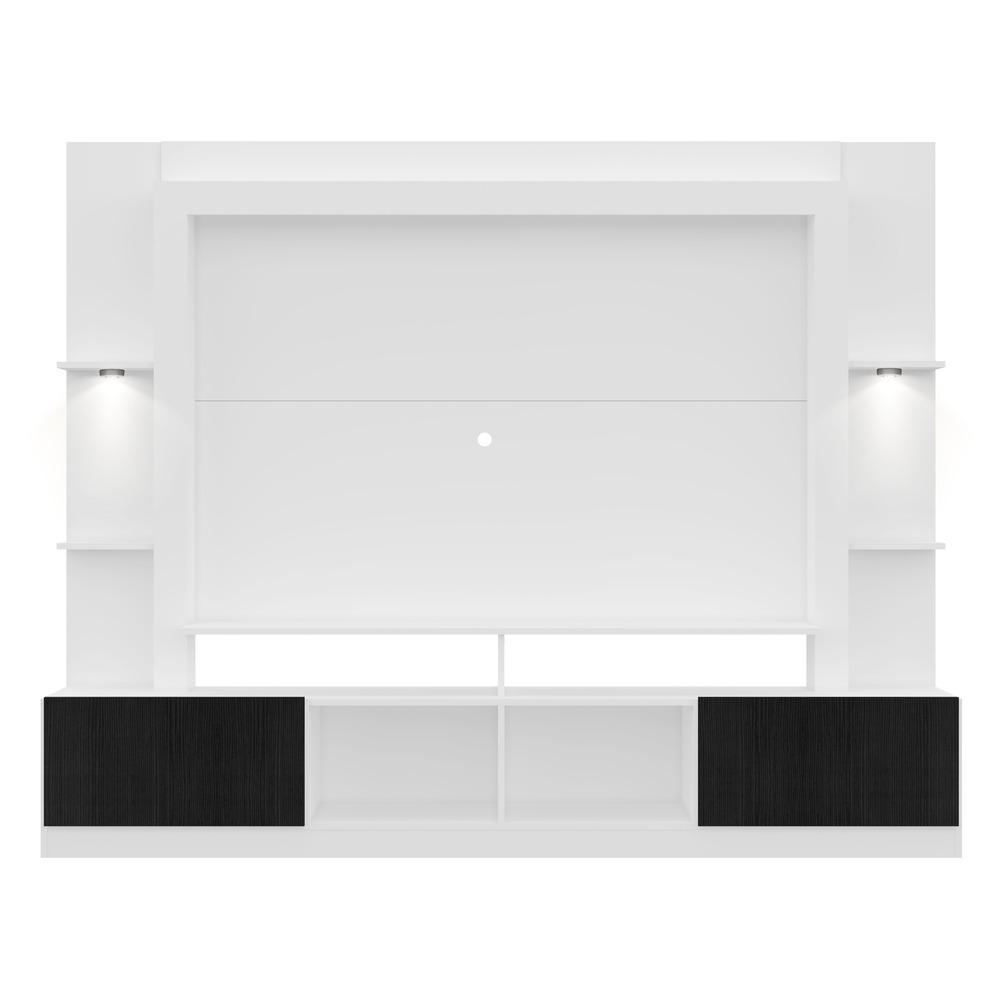 Rack Estante TV 65" com Leds Berlim Multimóveis Branco/Preto