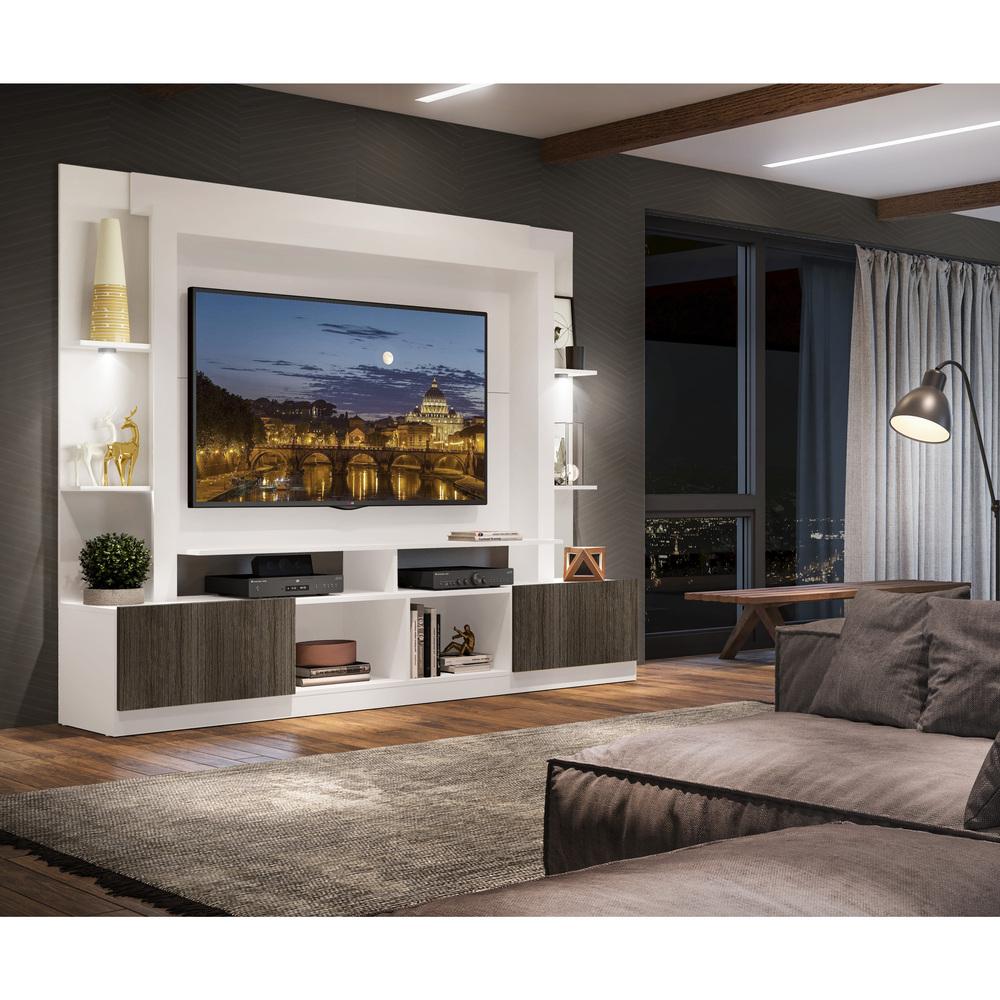 Rack Estante TV 65" com Leds Berlim Multimóveis Branco/Tenerife