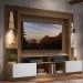 Rack Estante TV 65" com Leds Berlim Multimóveis Madeirado/Branco