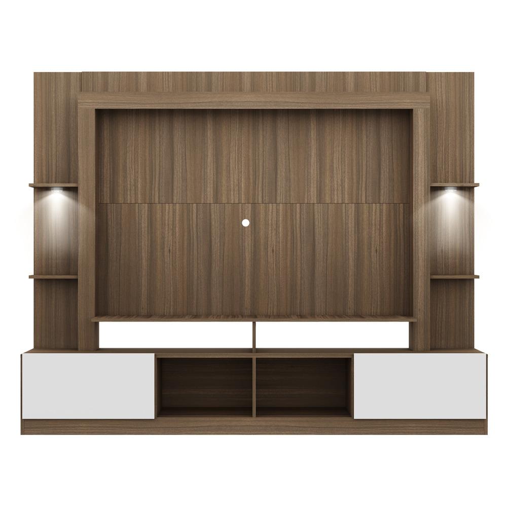 Rack Estante TV 65" com Leds Berlim Multimóveis Madeirado/Branco